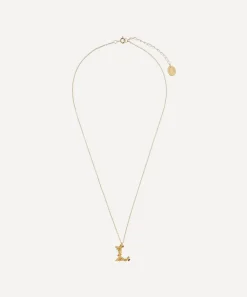 Alex Monroe Necklaces^Gold-Plated Floral Letter L Alphabet Necklace