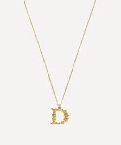 Alex Monroe Necklaces^Gold-Plated Floral Letter D Alphabet Necklace