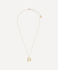Alex Monroe Necklaces^Gold-Plated Floral Letter D Alphabet Necklace