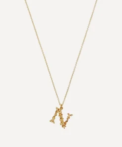 Alex Monroe Necklaces^Gold-Plated Floral Letter N Alphabet Necklace