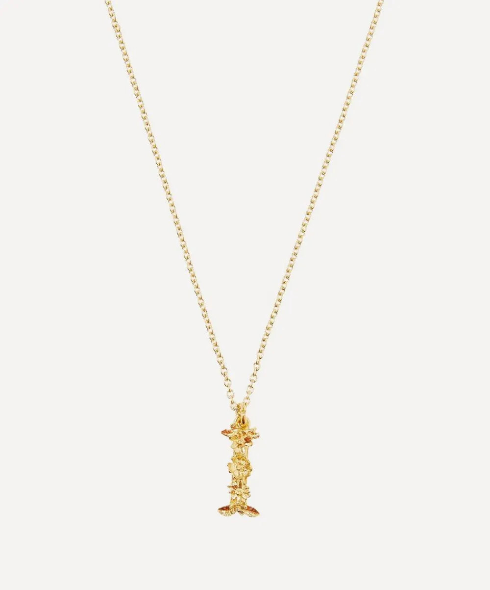 Alex Monroe Necklaces^Gold-Plated Floral Letter I Alphabet Necklace