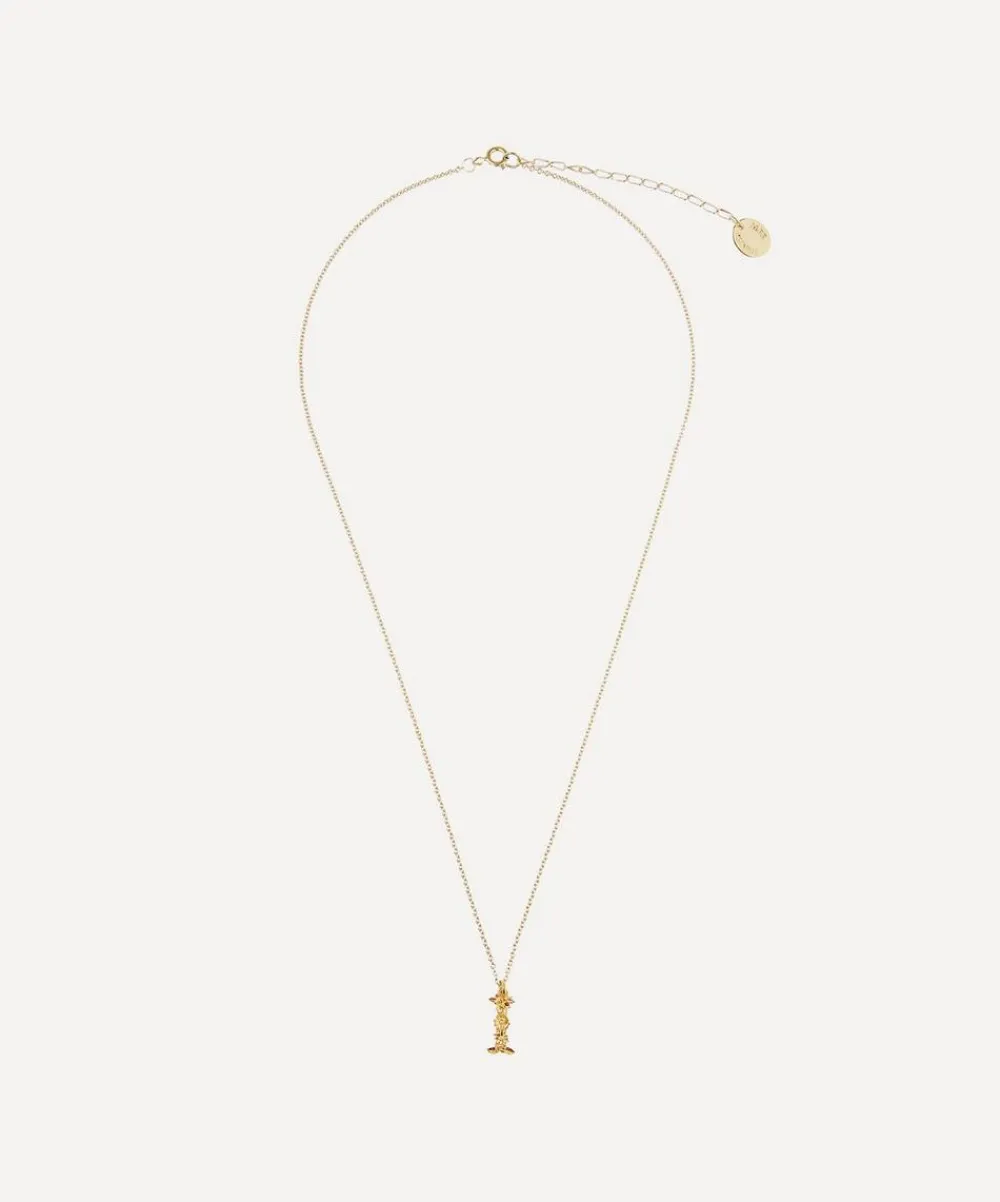Alex Monroe Necklaces^Gold-Plated Floral Letter I Alphabet Necklace