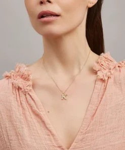 Alex Monroe Necklaces^Gold-Plated Floral Letter K Alphabet Necklace