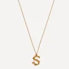 Alex Monroe Necklaces^Gold-Plated Floral Letter S Alphabet Necklace
