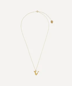 Alex Monroe Necklaces^Gold-Plated Floral Letter V Alphabet Necklace