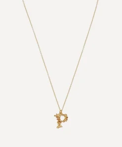Alex Monroe Necklaces^Gold-Plated Floral Letter P Alphabet Necklace