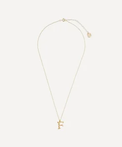 Alex Monroe Necklaces^Gold-Plated Floral Letter F Alphabet Necklace