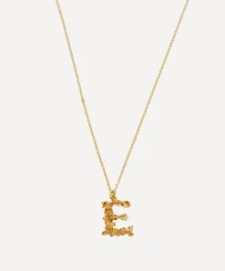 Alex Monroe Necklaces^Gold-Plated Floral Letter E Alphabet Necklace