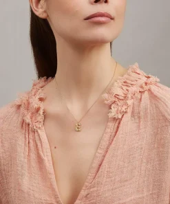 Alex Monroe Necklaces^Gold-Plated Floral Letter E Alphabet Necklace