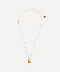 Alex Monroe Necklaces^Gold-Plated Floral Letter E Alphabet Necklace