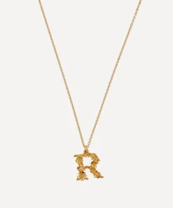 Alex Monroe Necklaces^Gold-Plated Floral Letter R Alphabet Necklace
