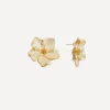 SHASHI Earrings^Gold-Plated Iys Flower Stud Earrings