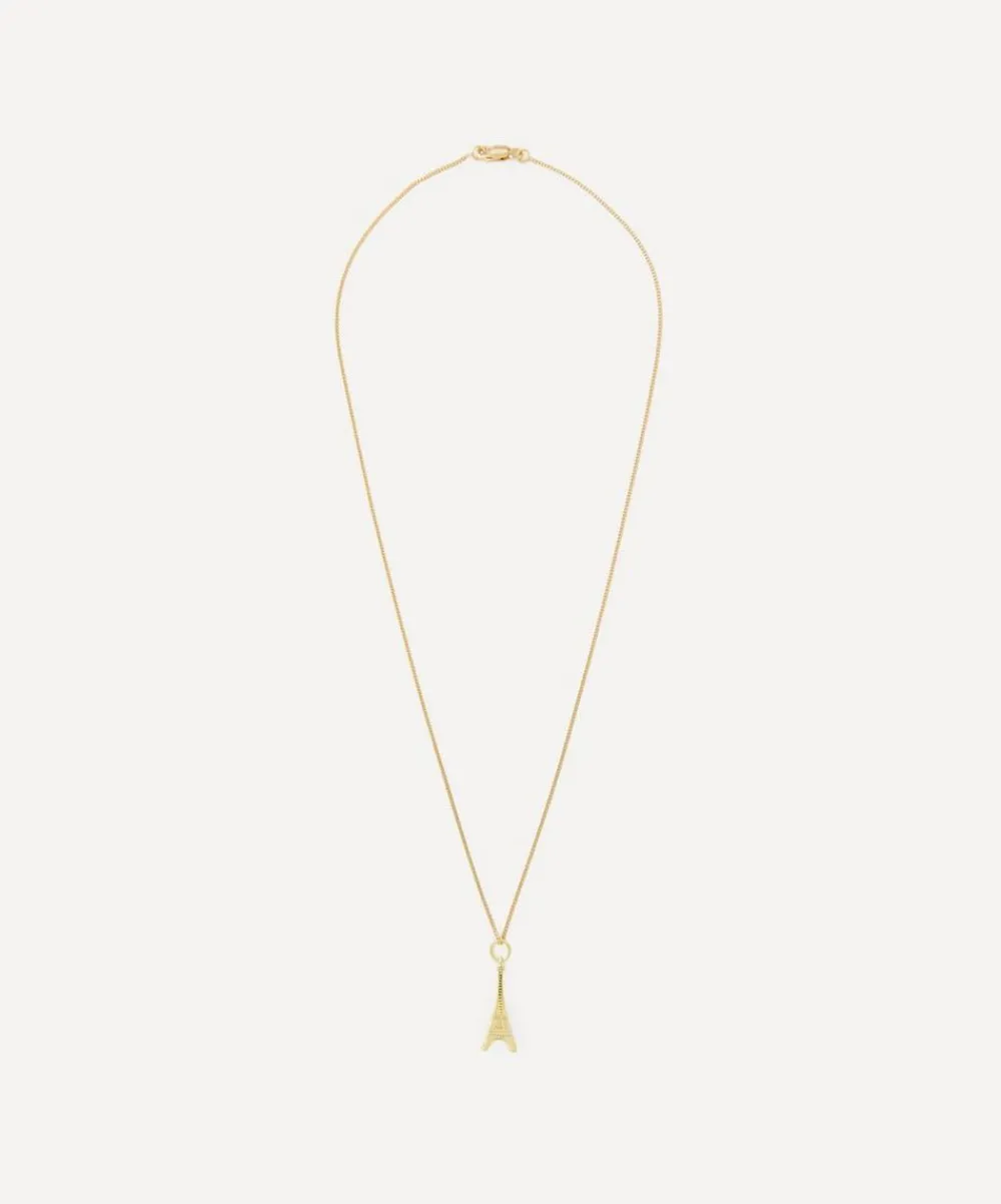 Anna + Nina Charms & Pendants^Gold-Plated La Tour Eiffel Charm Necklace