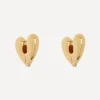 Annika Inez Earrings^Gold-Plated Large Heart Hoop Earrings