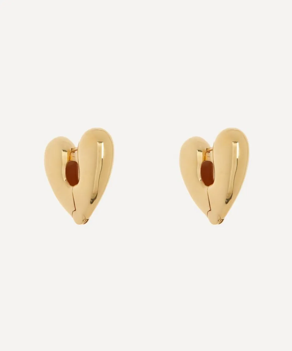 Annika Inez Earrings^Gold-Plated Large Heart Hoop Earrings