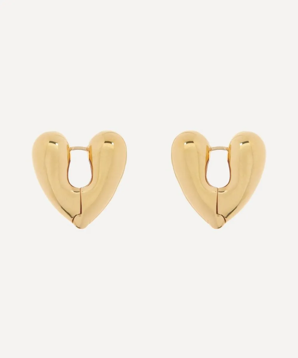 Annika Inez Earrings^Gold-Plated Large Heart Hoop Earrings