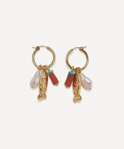 Lizzie Fortunato Earrings^Gold-Plated Minnow Hoop Earrings