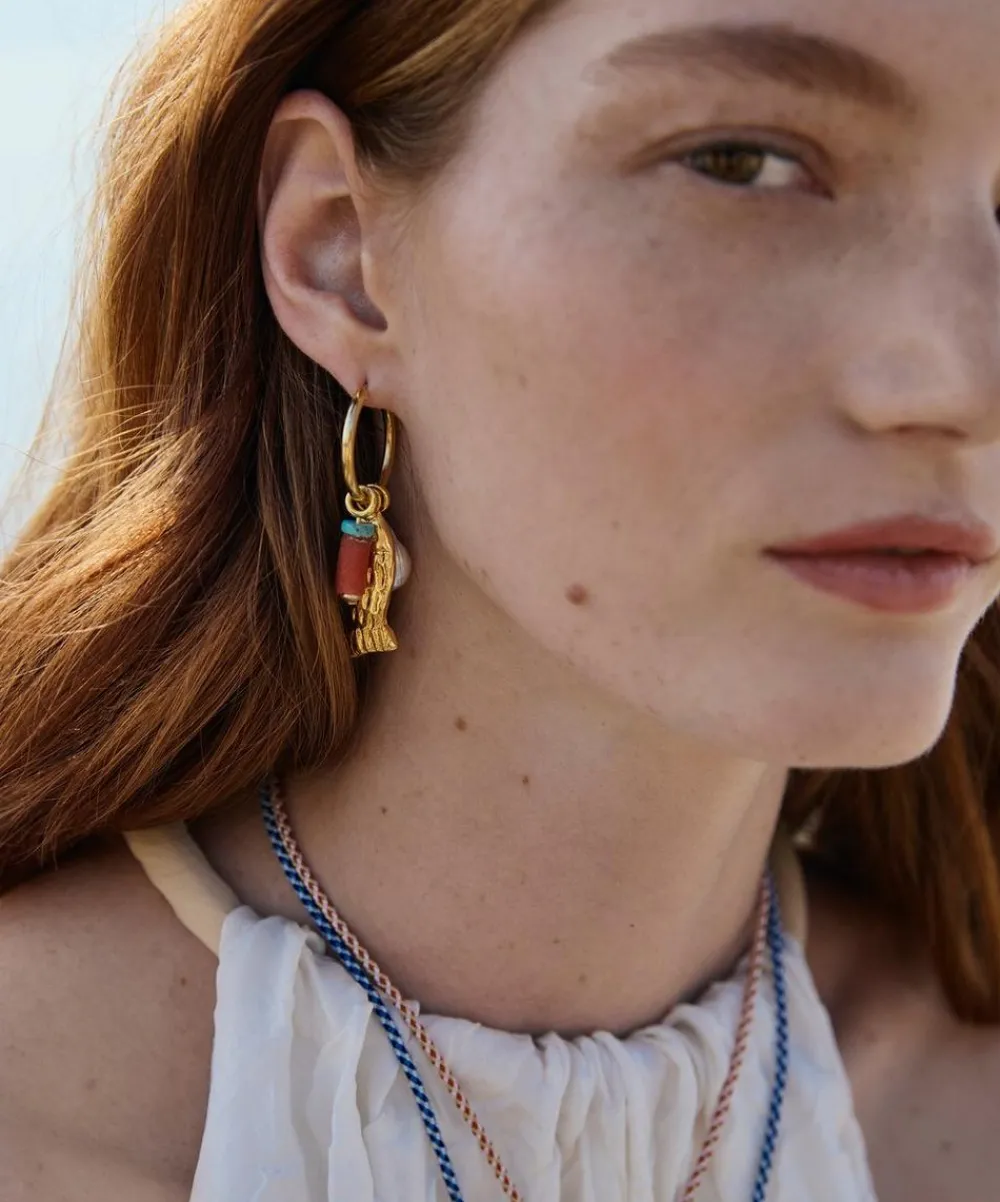 Lizzie Fortunato Earrings^Gold-Plated Minnow Hoop Earrings