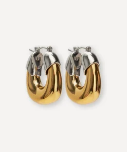 Lizzie Fortunato Earrings^Gold-Plated Mixed Metal Organic Hoops