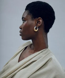 Lizzie Fortunato Earrings^Gold-Plated Mixed Metal Organic Hoops