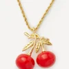 Kenneth Jay Lane Necklaces^Gold-Plated Rope Chain and Cherry Pendant Necklace