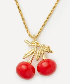 Kenneth Jay Lane Necklaces^Gold-Plated Rope Chain and Cherry Pendant Necklace