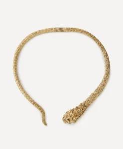 Kenneth Jay Lane Necklaces^Gold-Plated Snake Spring Collar Necklace
