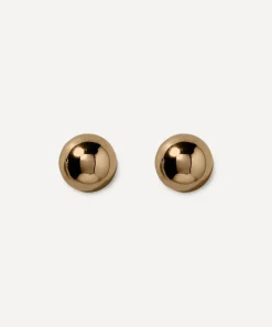 Annika Inez Earrings^Gold-Plated Sterling Silver Small Hemisphere Earrings