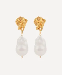 Alighieri Earrings^Gold-Plated The Fragment of Light Baroque Pearl Drop Earrings