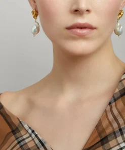 Alighieri Earrings^Gold-Plated The Fragment of Light Baroque Pearl Drop Earrings