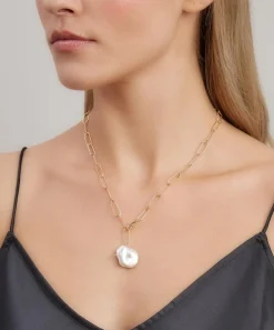 Alighieri Necklaces^Gold-Plated The Water Bearer Baroque Pearl Pendant Necklace