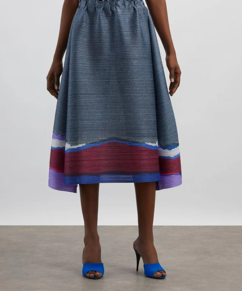 Pleats Please Issey Miyake Skirts^GRAINY COLOURS Pleated Midi Skirt