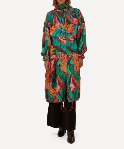 FARM Rio Coats & Jackets^Green Banana Foliage Maxi Raincoat