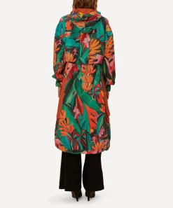 FARM Rio Coats & Jackets^Green Banana Foliage Maxi Raincoat