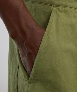 YMC Trousers^Green Deadbeat Cotton-Linen Trousers