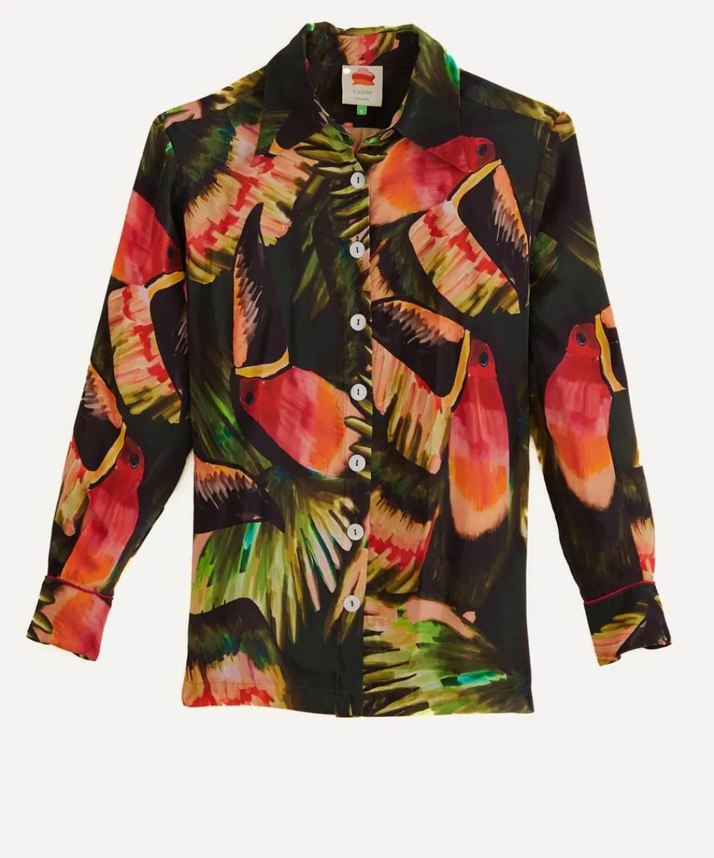 FARM Rio Tops^Green Painted Toucans Shirt