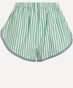Solid & Striped Trousers & Shorts^Green-White Stripe Lester Shorts