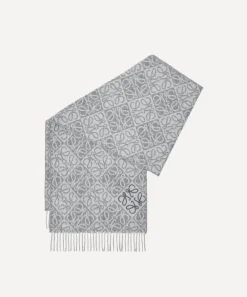 Loewe Scarves^Grey Anagram Wool-Blend Scarf