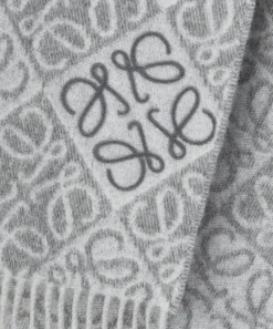 Loewe Scarves^Grey Anagram Wool-Blend Scarf