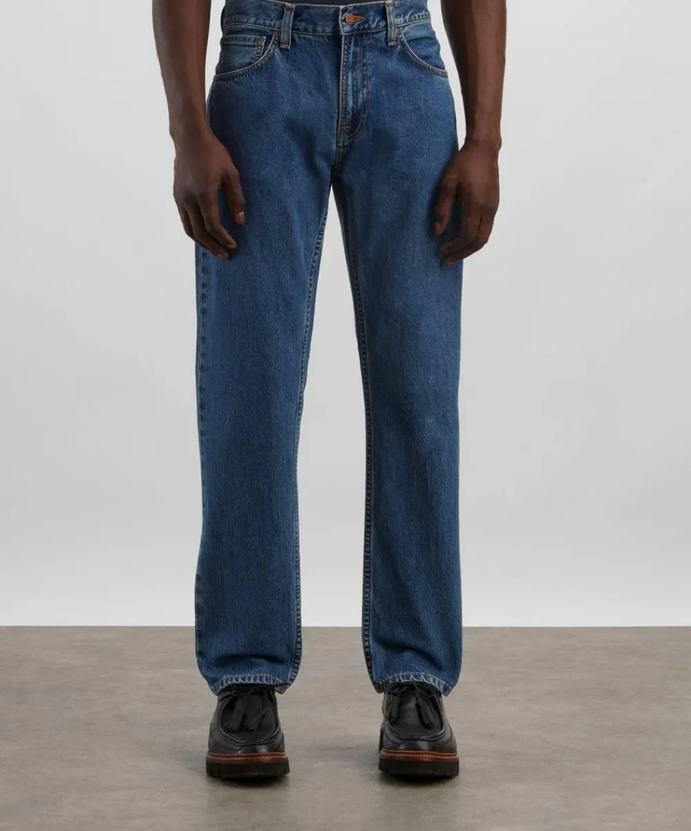 Nudie Jeans Jeans^Gritty Jackson Straight-Leg Jeans in Morning Mist
