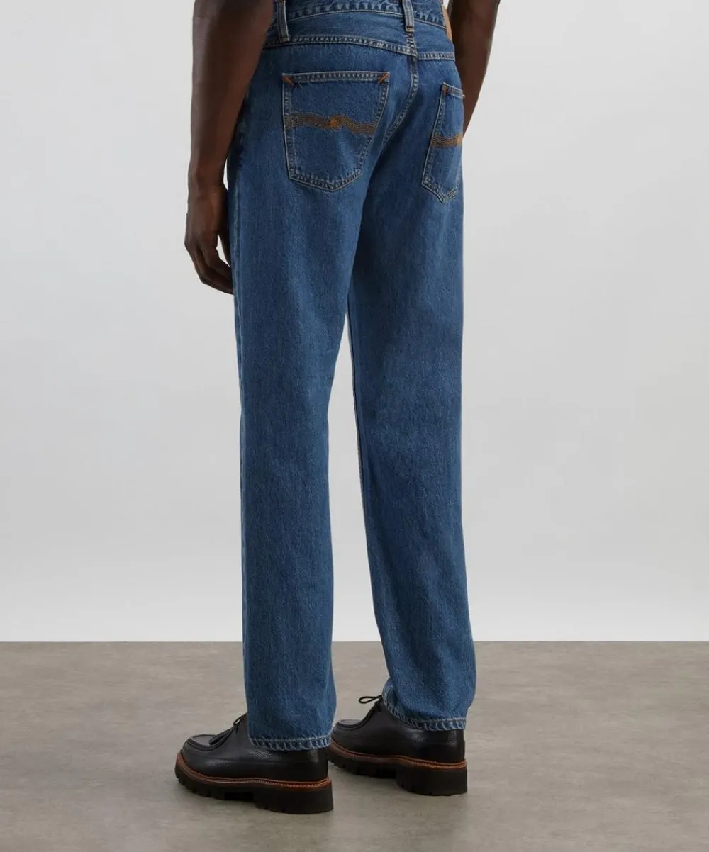 Nudie Jeans Jeans^Gritty Jackson Straight-Leg Jeans in Morning Mist