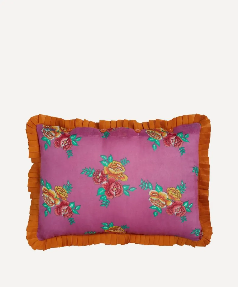 Lisa Corti Cushions^Gulab Flower Rectangular Cushion