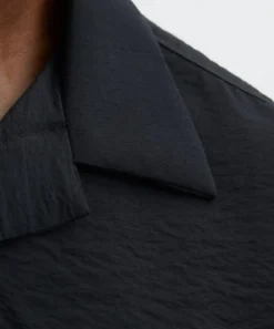 NN07 Shirts^Hank Black Open Collar Shirt