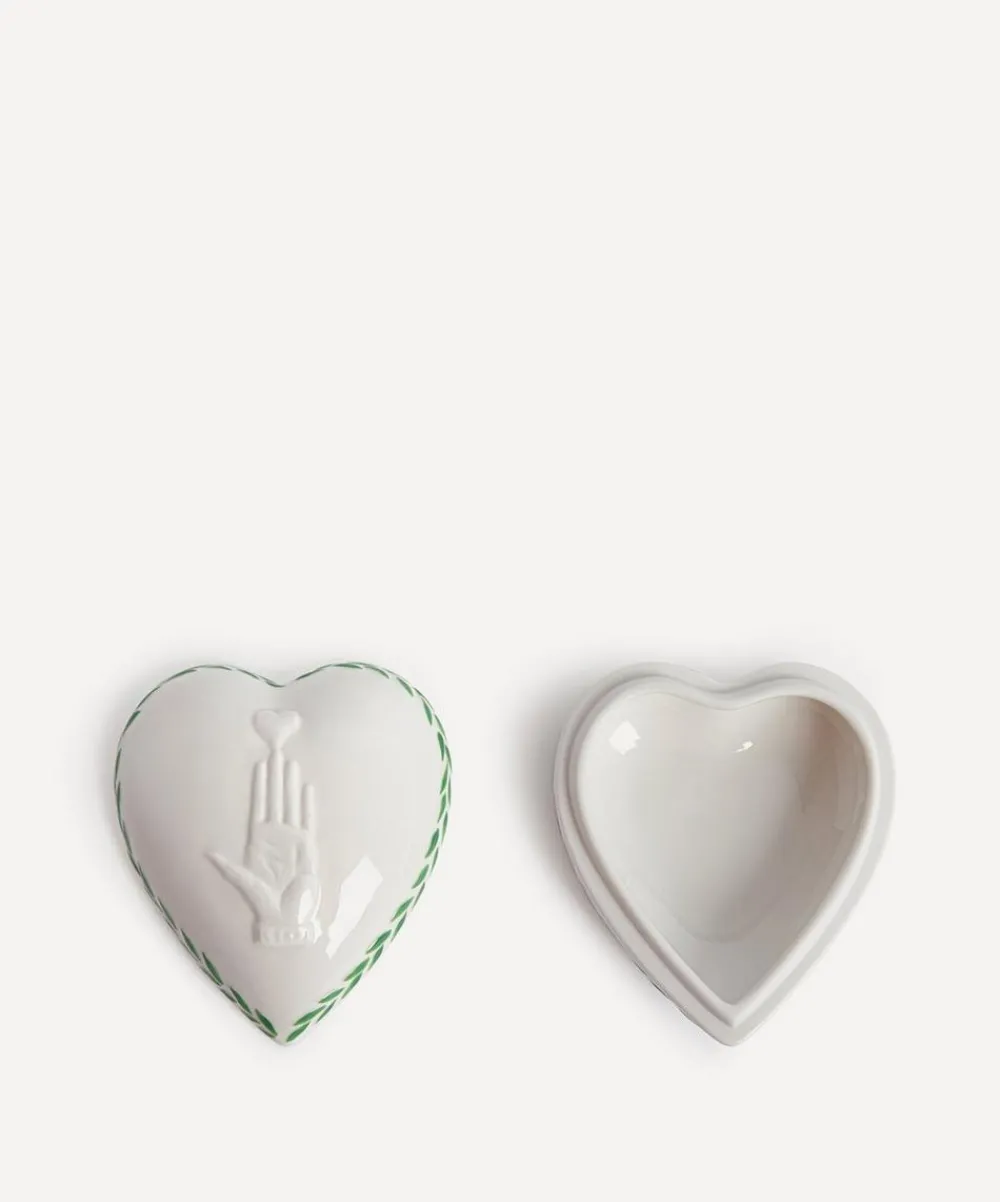 Marin Montagut Storage^Heart on Hand Porcelain Box
