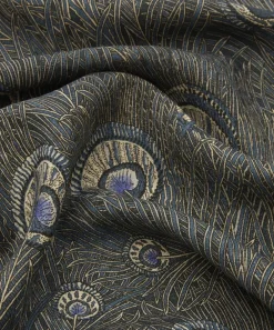 Liberty Interiors Furnishing Fabrics^Hera Feather Ladbroke Linen in Lapis