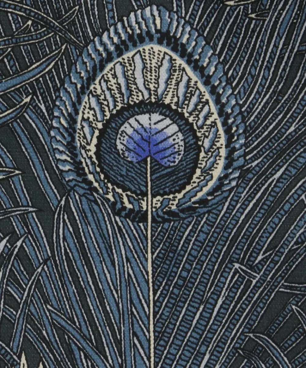 Liberty Interiors Furnishing Fabrics^Hera Feather Vintage Velvet in Lapis