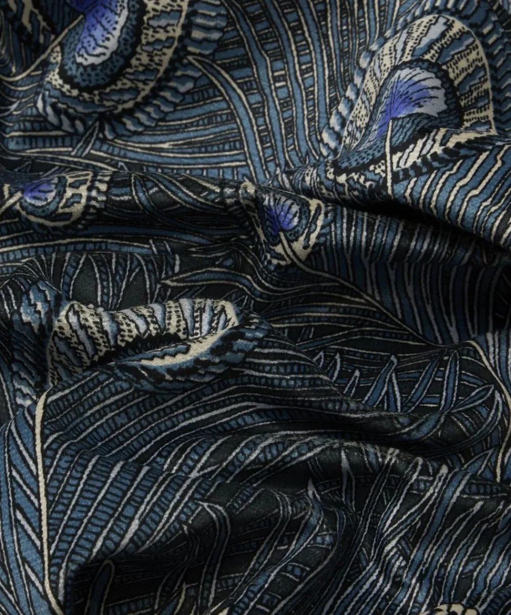 Liberty Interiors Furnishing Fabrics^Hera Feather Vintage Velvet in Lapis