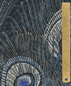 Liberty Interiors Furnishing Fabrics^Hera Feather Vintage Velvet in Lapis