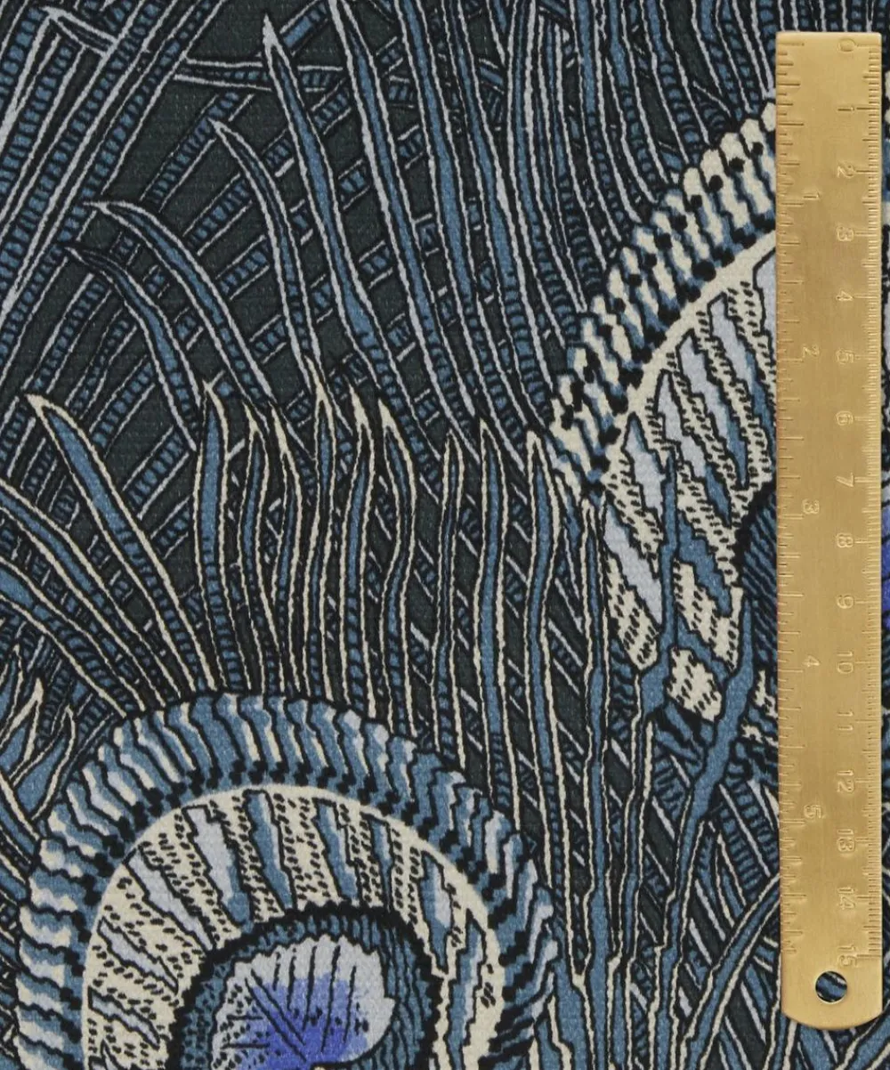 Liberty Interiors Furnishing Fabrics^Hera Feather Vintage Velvet in Lapis