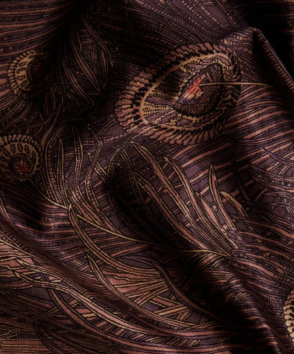 Liberty Interiors Furnishing Fabrics^Hera Feather Vintage Velvet in Dragonfly